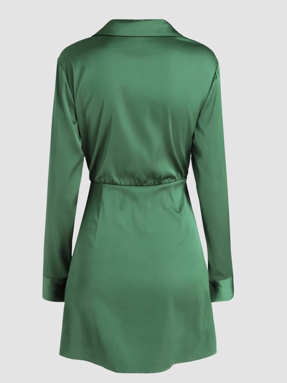 Cider Dirty Martini Green Satin Wrap Shirt Dress SOLD OUT ONLINE - Picture 7 of 11